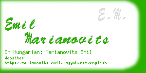 emil marianovits business card